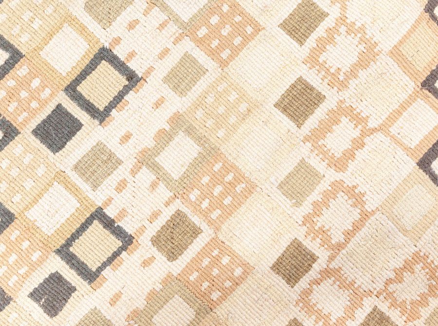 Doris Leslie Blau Collection Swedish Design Beige and Brown Flat-Weave Wool Rug N11497