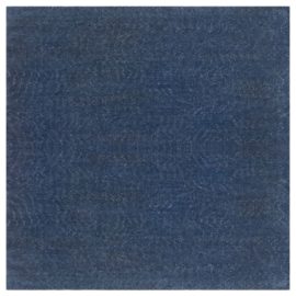 Contemporary Abstract Solid Blue Hand-Knotted Wool Rug “Midnight In Motion” N11498