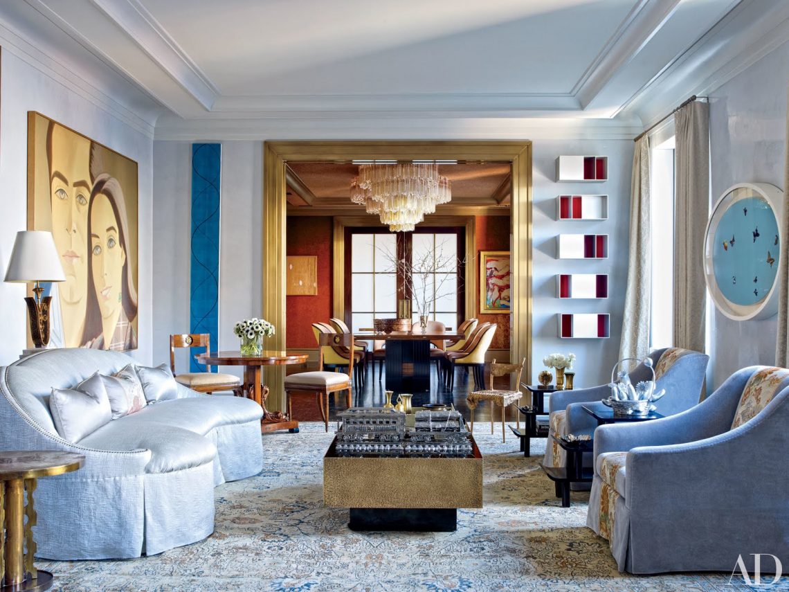 blue living room decor