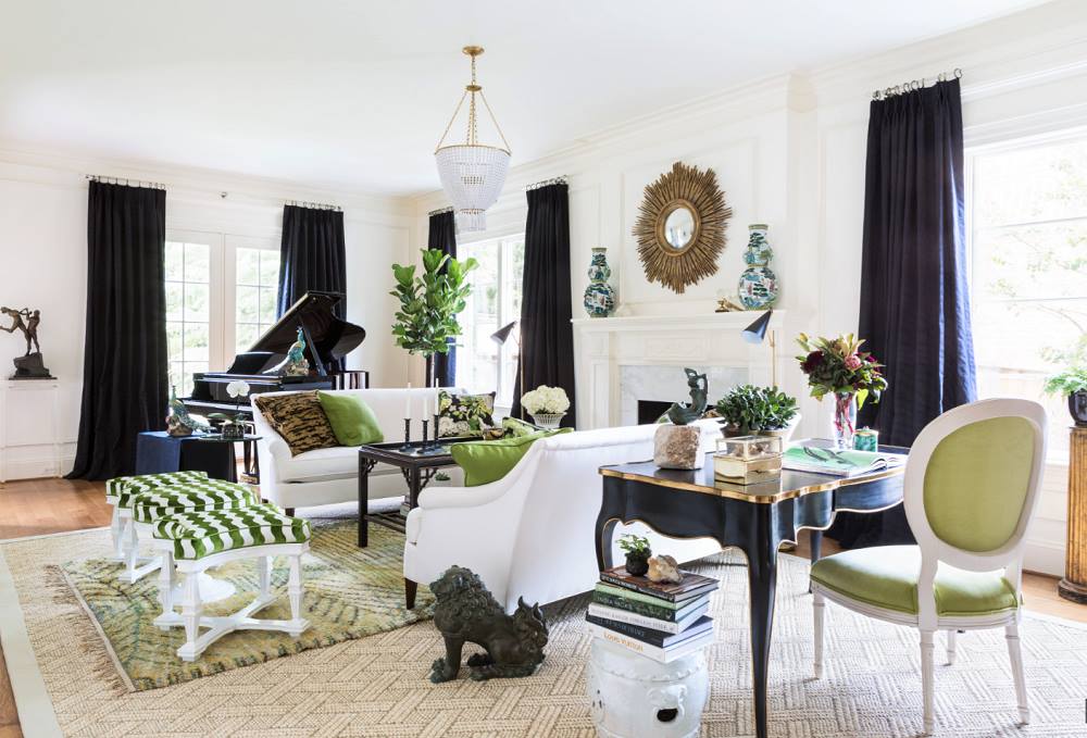 A living room designed with Doris Leslie Blau Swedish Rug