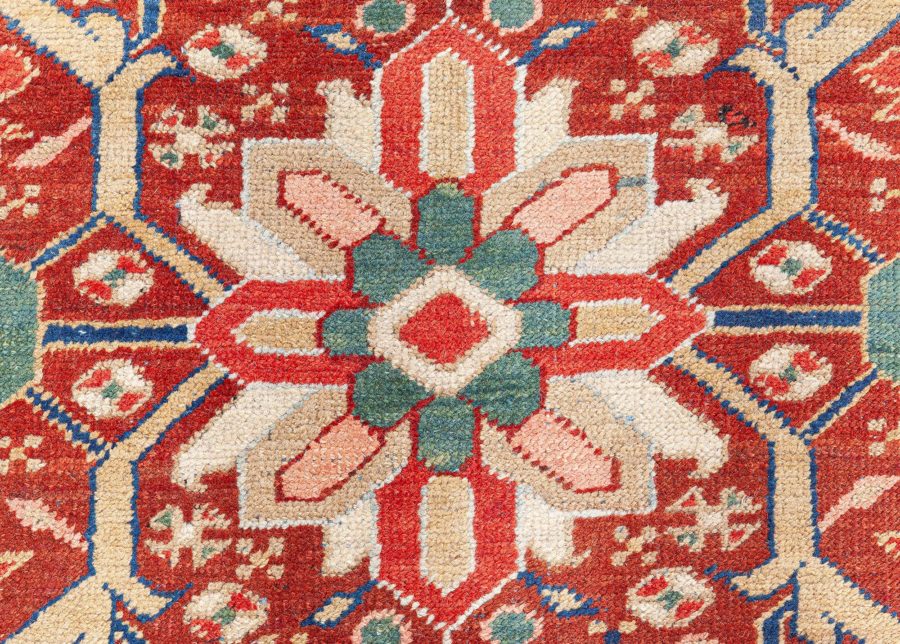 Early 20th Century Colorful Persian Heriz Handwoven Wool Carpet BB7203