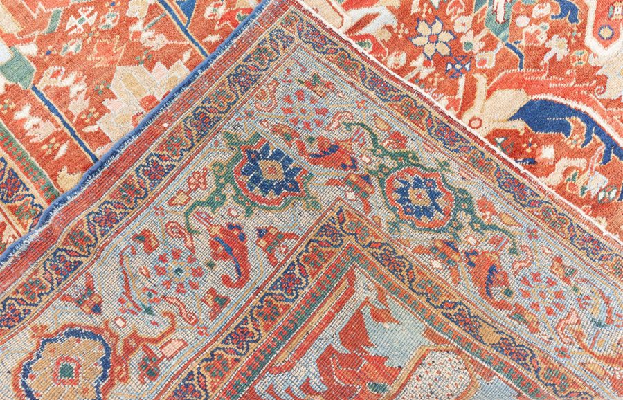 Early 20th Century Colorful Persian Heriz Handwoven Wool Carpet BB7203