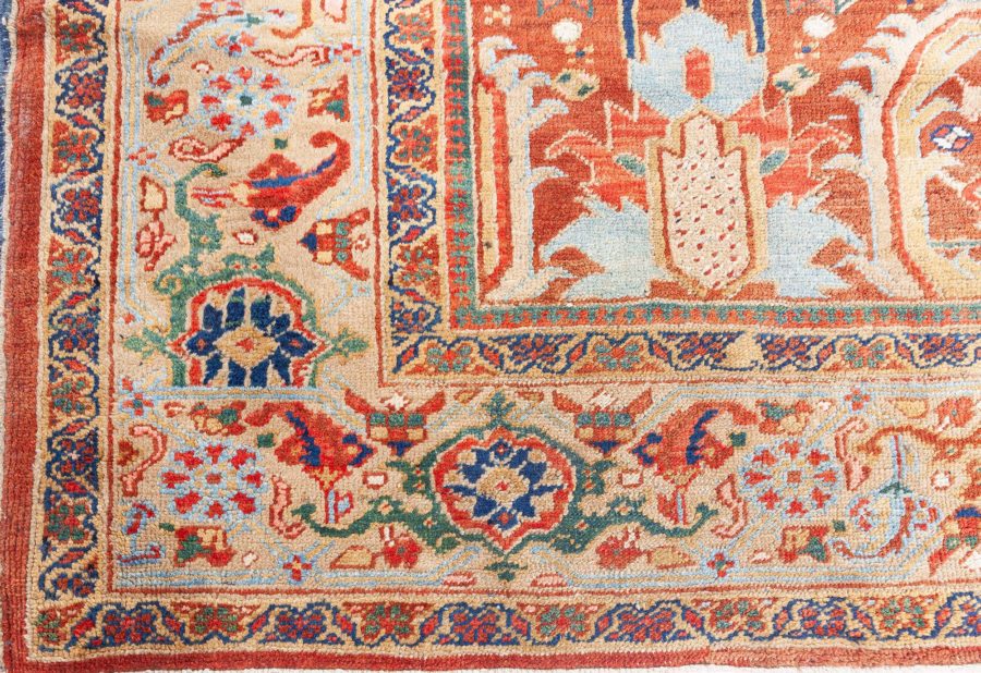 Early 20th Century Colorful Persian Heriz Handwoven Wool Carpet BB7203