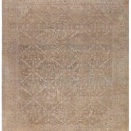 Antique Amritsar Indian Allover Geometric Brown Hand-Knotted Wool Rug – Circa 1920 BB9028