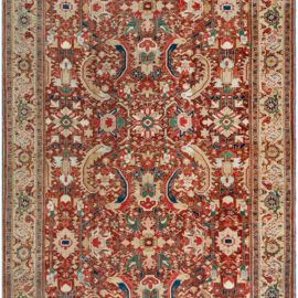 Heriz Persian Antique Allover Floral Brick Red Hand-Knotted Wool Rug – Circa 1920 BB7203