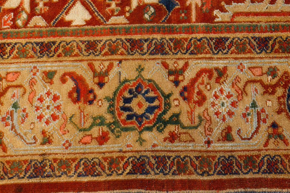 Early 20th Century Colorful Persian Heriz Handwoven Wool Carpet BB7203