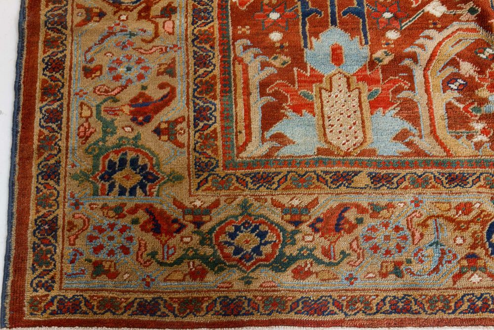 Early 20th Century Colorful Persian Heriz Handwoven Wool Carpet BB7203