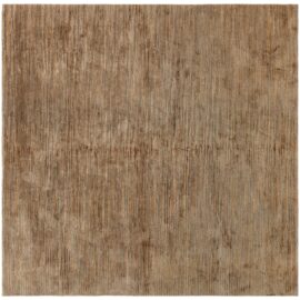 Modern Solid Warm Tan With Brown Hand-Knotted Wool Rug “Sedimento” Designed By M Group N12949