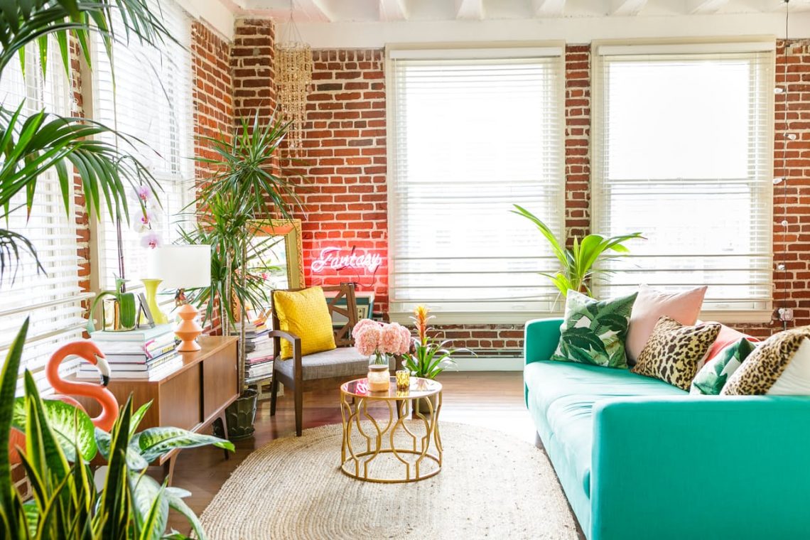 tropical decor interior brick wall interior decor trends 2017 palms interior plants decor 
