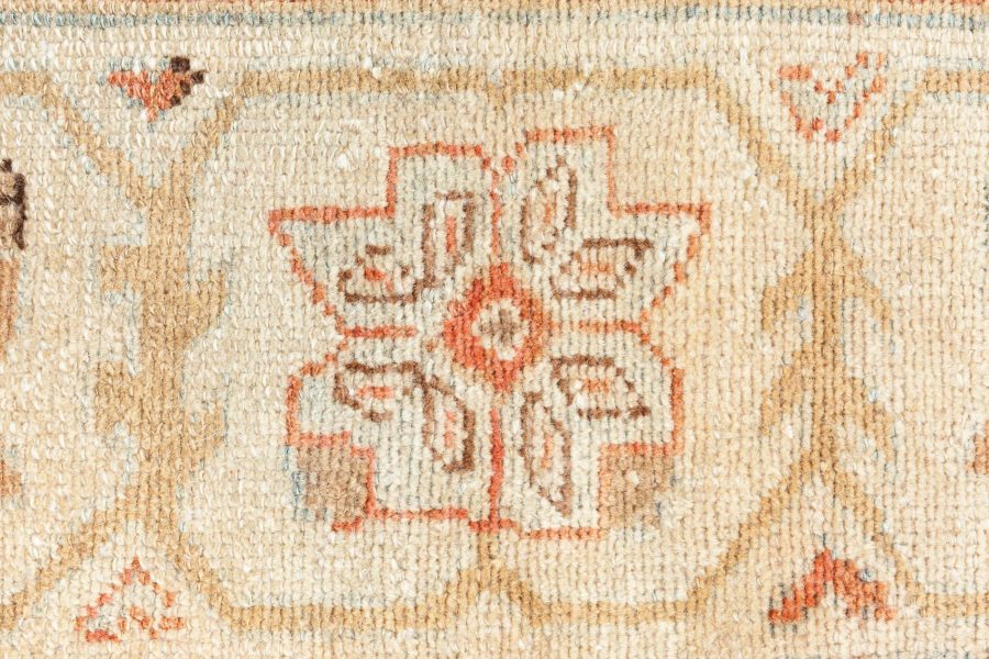 Mid-20th Century Persian Sultanabad Botanic Brown Handmade Wool Carpet BB6390