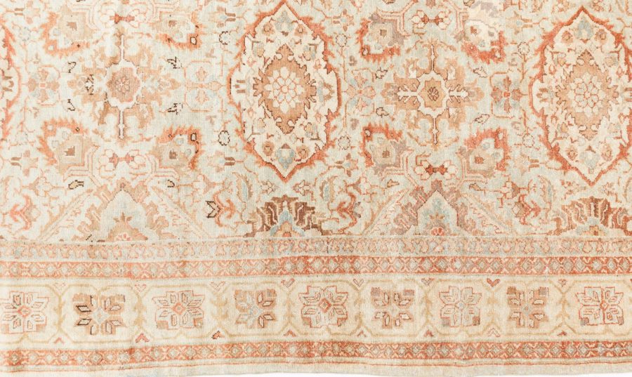 Mid-20th Century Persian Sultanabad Botanic Brown Handmade Wool Carpet BB6390