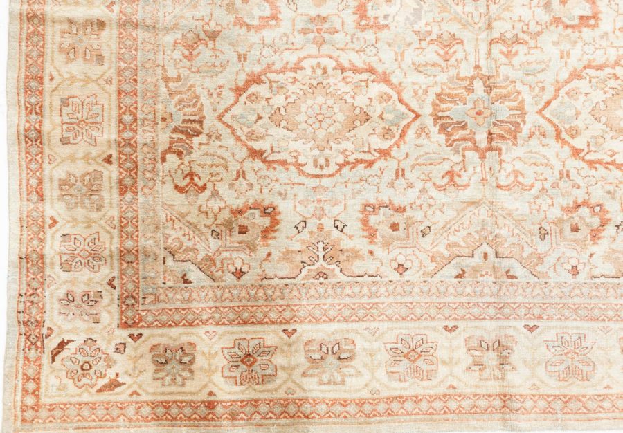 Mid-20th Century Persian Sultanabad Botanic Brown Handmade Wool Carpet BB6390