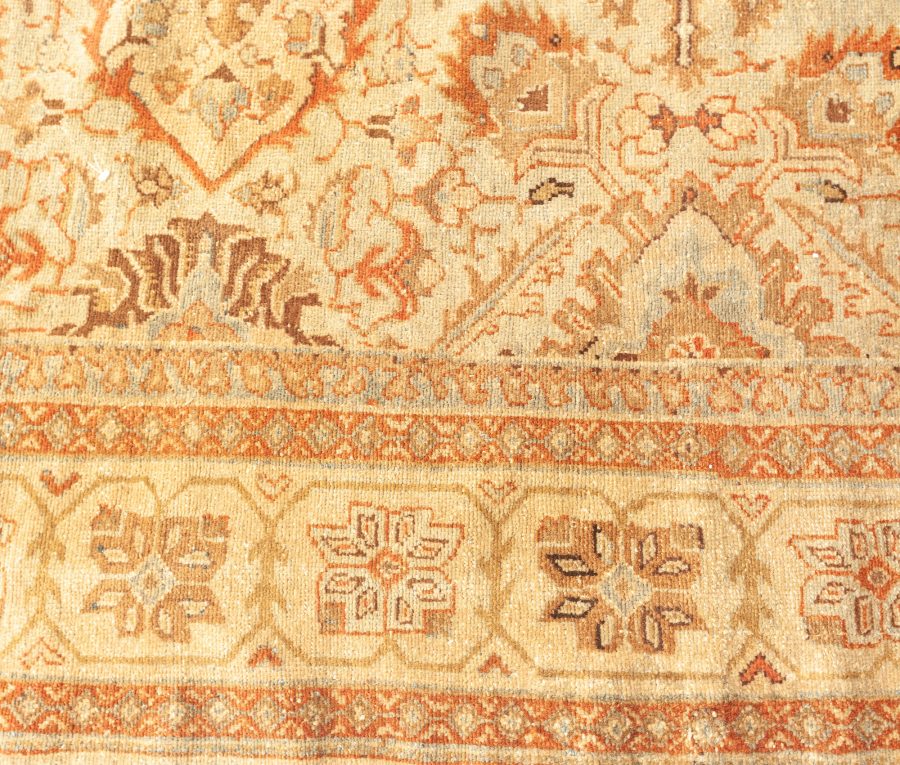 Mid-20th Century Persian Sultanabad Botanic Brown Handmade Wool Carpet BB6390