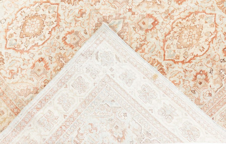 Mid-20th Century Persian Sultanabad Botanic Brown Handmade Wool Carpet BB6390