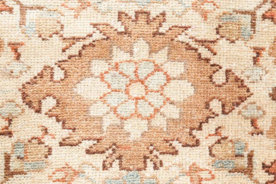 Mid-20th Century Persian Sultanabad Botanic Brown Handmade Wool Carpet BB6390