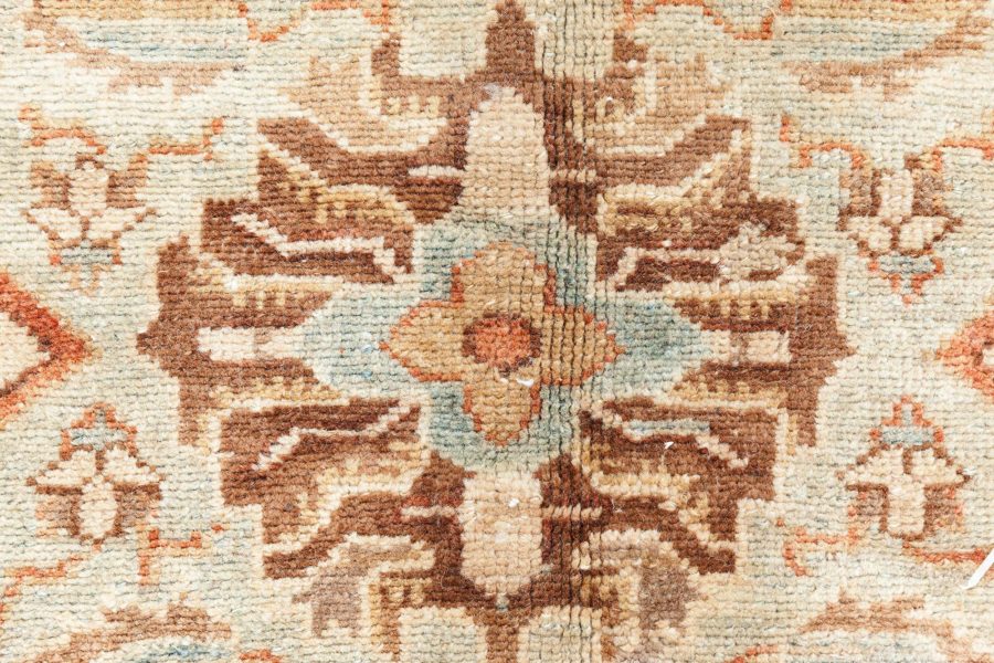 Mid-20th Century Persian Sultanabad Botanic Brown Handmade Wool Carpet BB6390