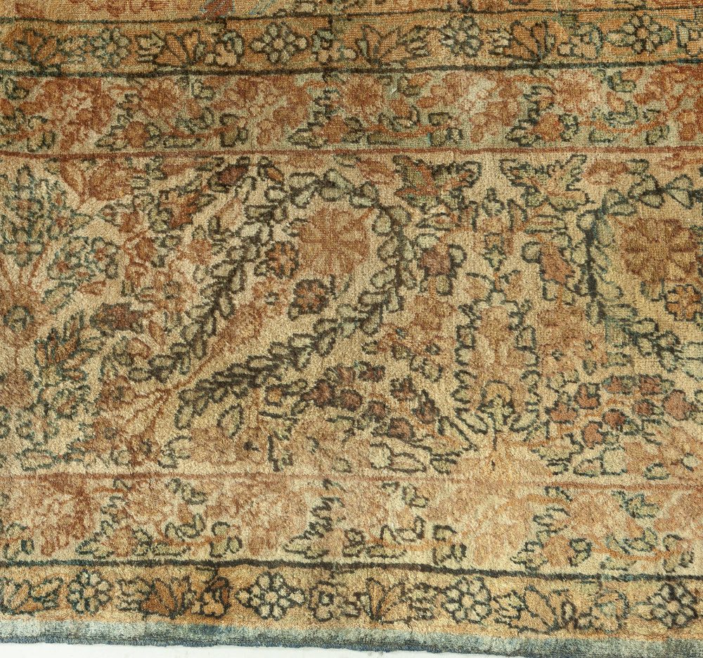 Authentic Early 20th Century Persian Kirman Botanic Carpet BB6391