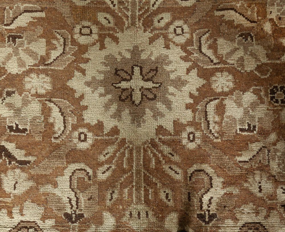Antique Persian Malayer Brown Handwoven Wool Rug BB6393