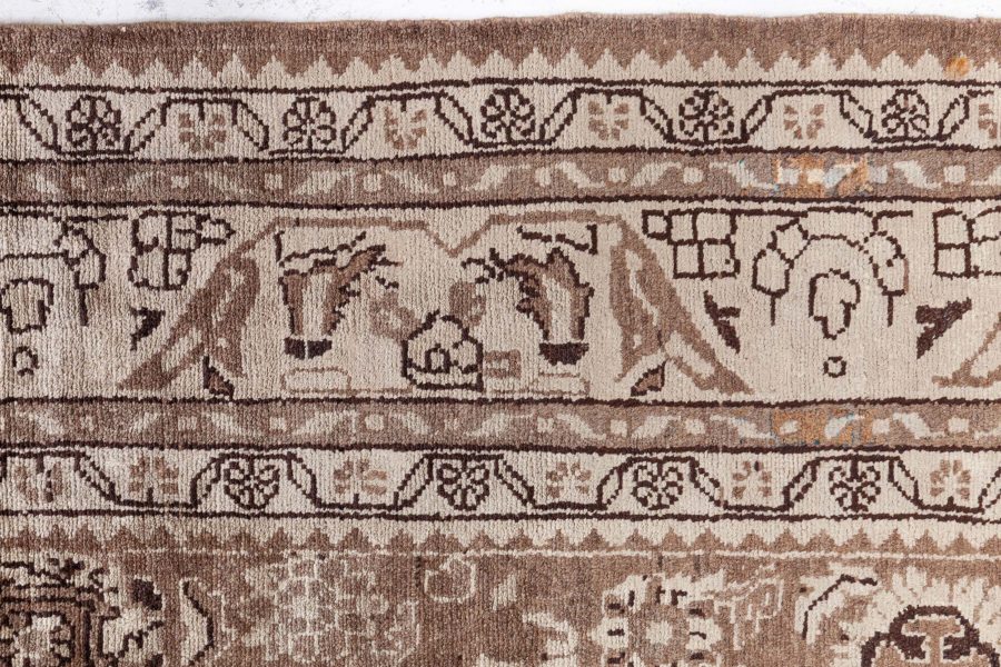 Antique Persian Malayer Brown Handwoven Wool Rug BB8450