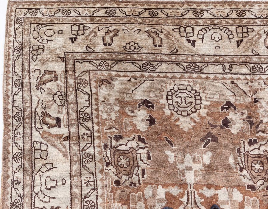 Antique Persian Malayer Brown Handwoven Wool Rug BB8450