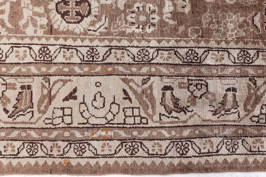 Antique Persian Malayer Brown Handwoven Wool Rug BB8450