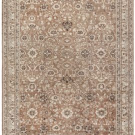 Antique Malayer Persian Allover Floral Warm Tan Hand-Knotted Wool Rug – Circa 1930 BB8450