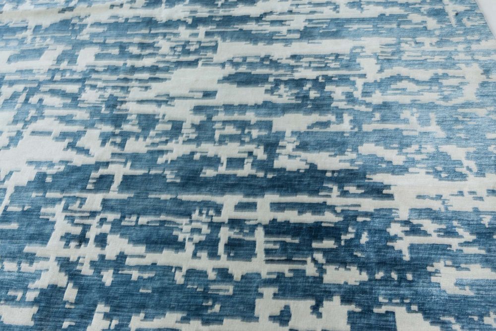 Doris Leslie Blau Collection Contemporary Oversized Blue, White Aqua Element Rug N11580