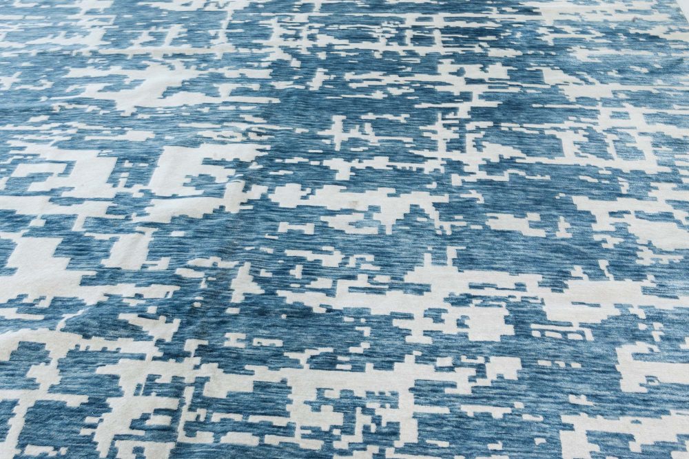 Doris Leslie Blau Collection Contemporary Oversized Blue, White Aqua Element Rug N11580