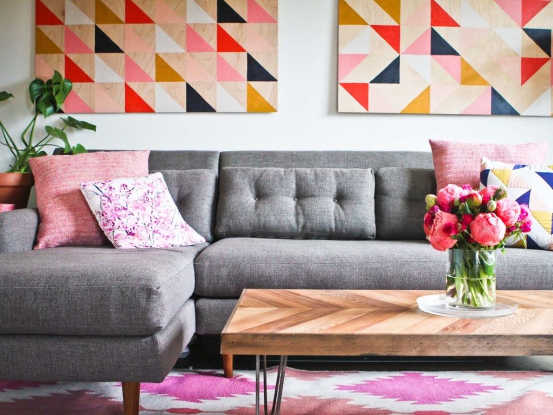 colorful interior, colorful living room, interior decorating, decorating with color, color palette