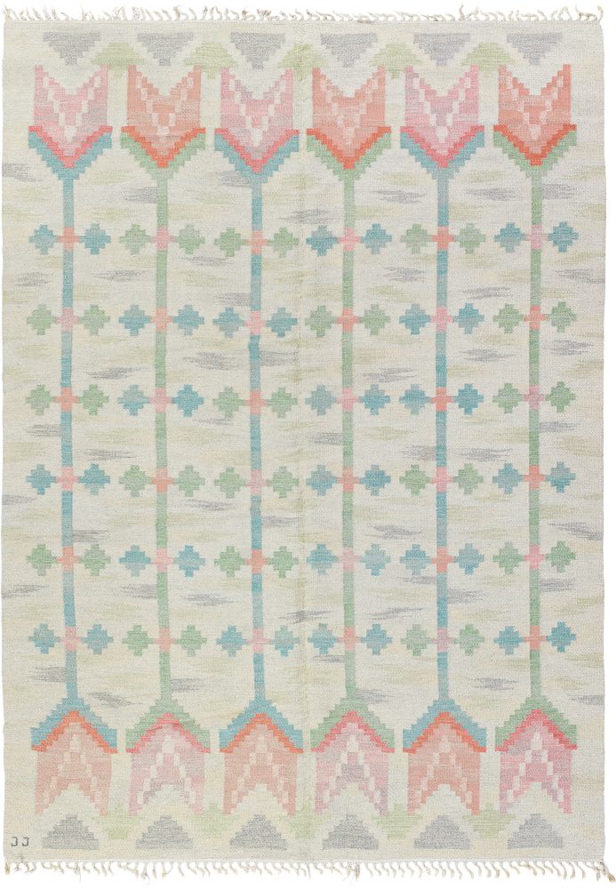 Swedish rug, Scandinavian rug, vintage rug, floral rug