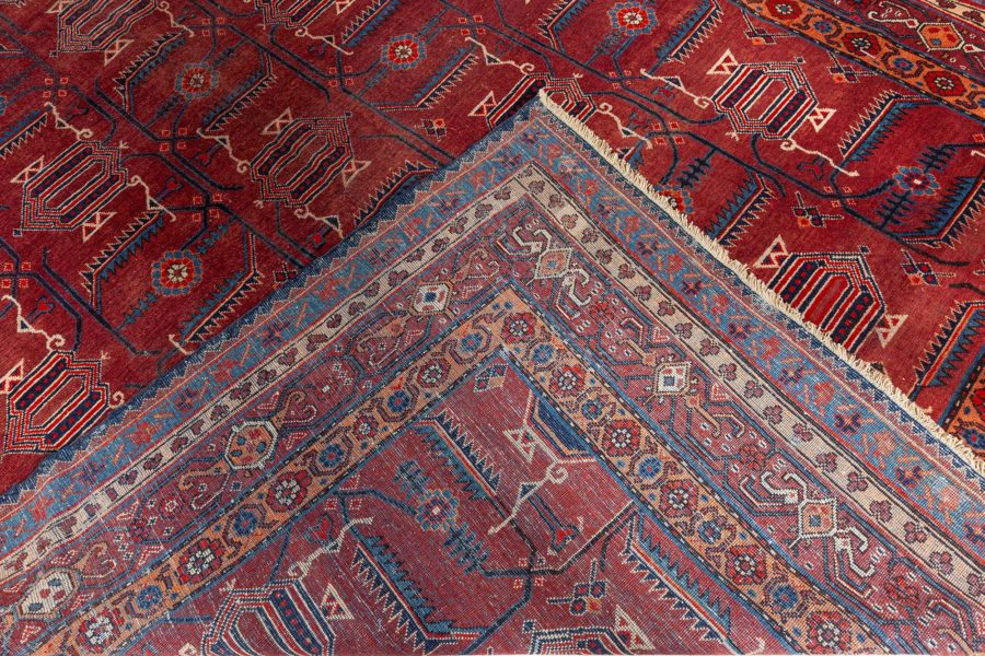 Midcentury Samarkand Red Handmade Wool Rug BB6400