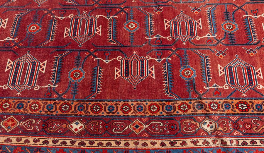 Midcentury Samarkand Red Handmade Wool Rug BB6400