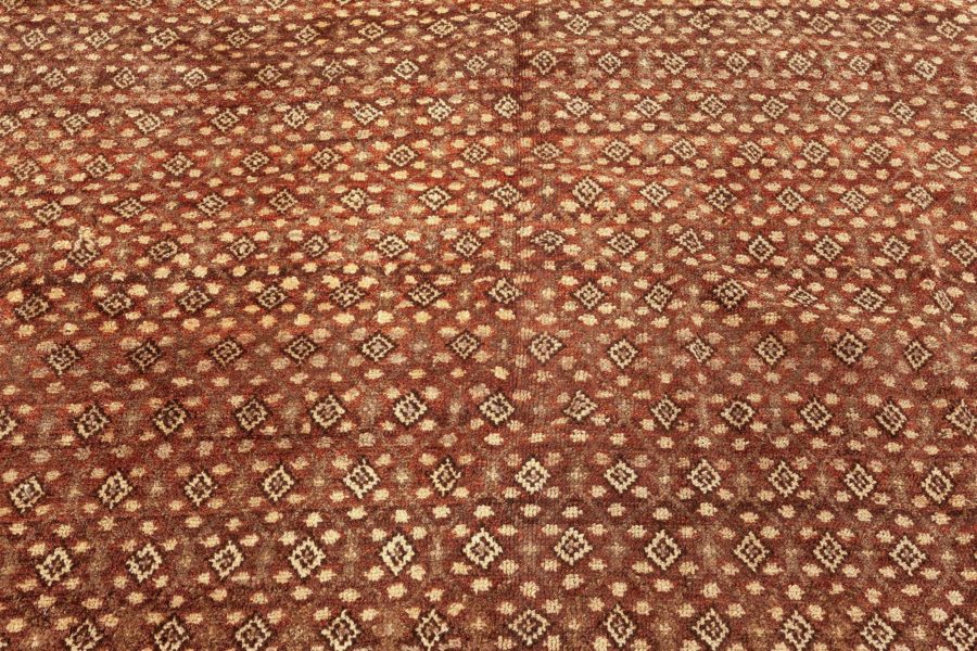 Antique Persian Malayer Chocolate Brown, Sandy Beige Hand Knotted Wool Rug BB6417