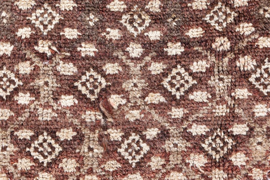 Antique Persian Malayer Chocolate Brown, Sandy Beige Hand Knotted Wool Rug BB6417