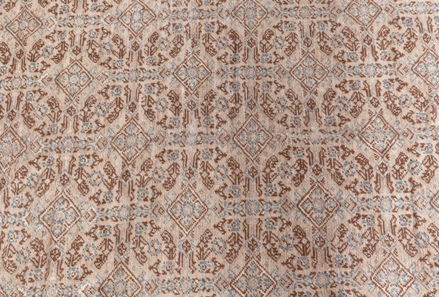 Midcentury Samarkand Handwoven Wool Rug in Chocolate Brown and Beige BB6429