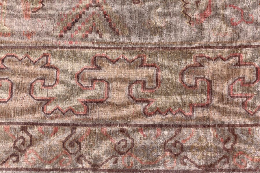 High-quality Samarkand Brown Handwoven Wool Rug BB8477