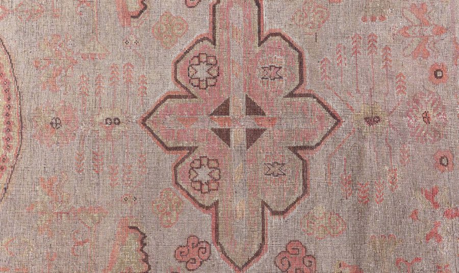 High-quality Samarkand Brown Handwoven Wool Rug BB8477