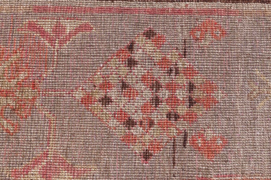 High-quality Samarkand Brown Handwoven Wool Rug BB8477