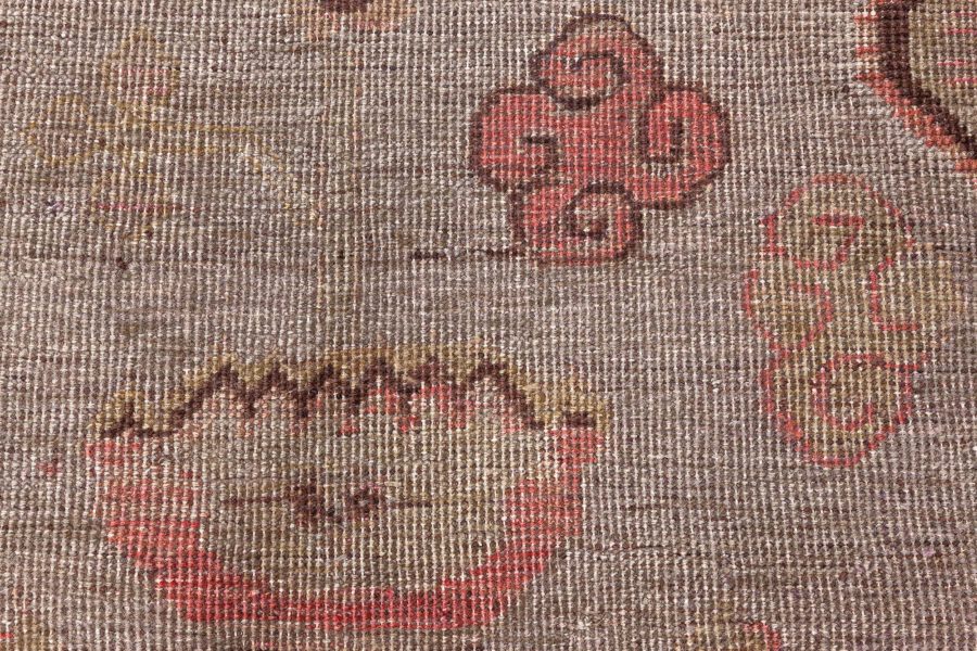 High-quality Samarkand Brown Handwoven Wool Rug BB8477