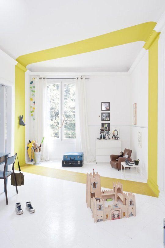 yellow interior decor modern child room