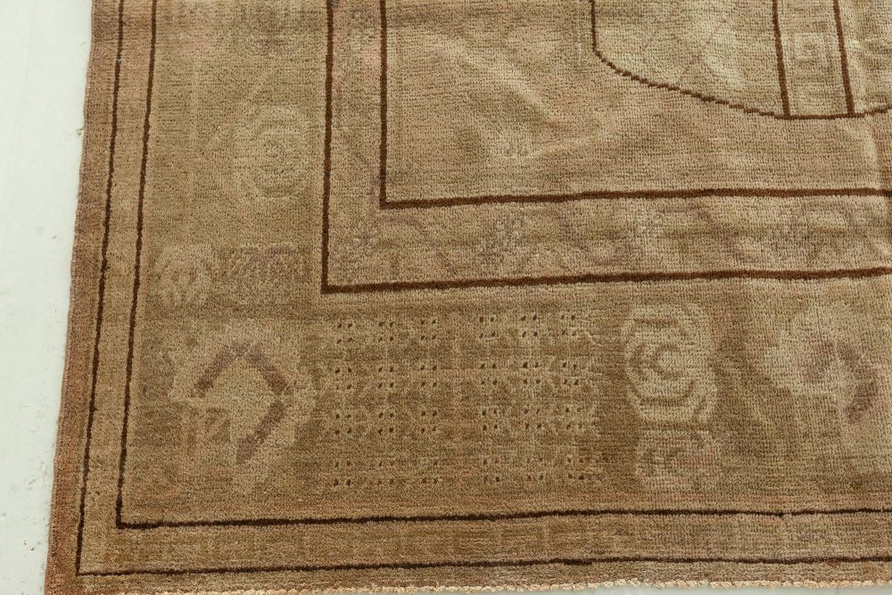 High-quality Samarkand Handmade Wool Rug in Caramel and Brown BB6464