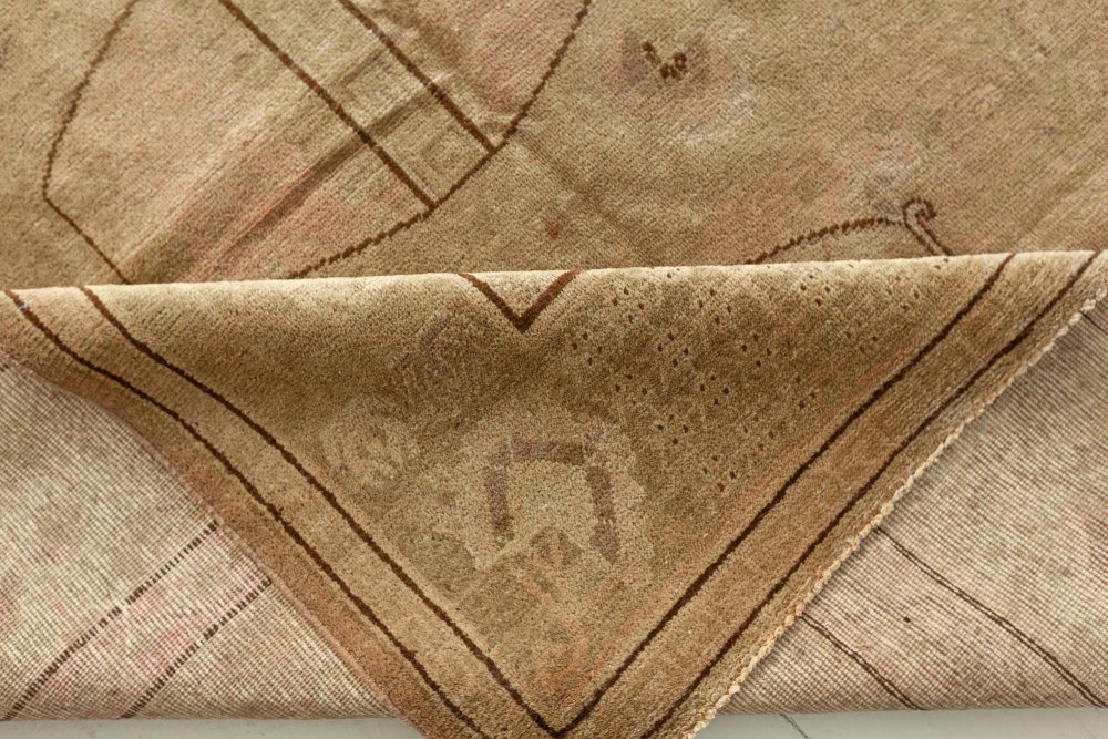 High-quality Samarkand Handmade Wool Rug in Caramel and Brown BB6464