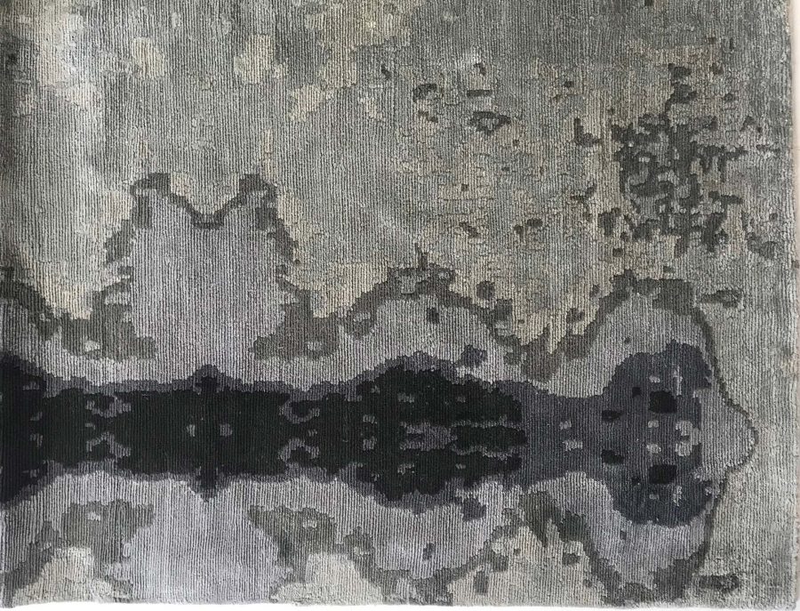 Doris Leslie Blau Collection Abstract Kusafiri Eskayel Natural Silk Rug N11678