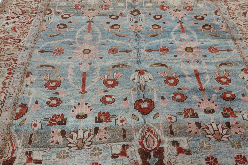 One-of-a-kind 1900s Persian Khorassan Rug in Blue, Red, and Brown BB7178