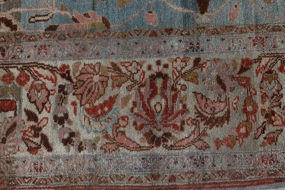 One-of-a-kind 1900s Persian Khorassan Rug in Blue, Red, and Brown BB7178