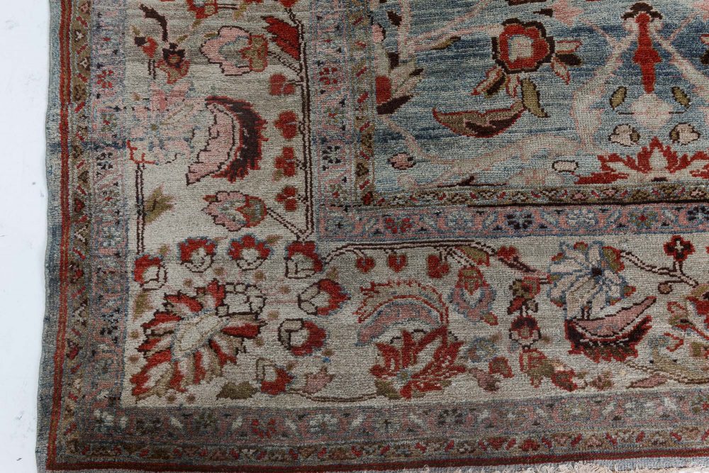 One-of-a-kind 1900s Persian Khorassan Rug in Blue, Red, and Brown BB7178