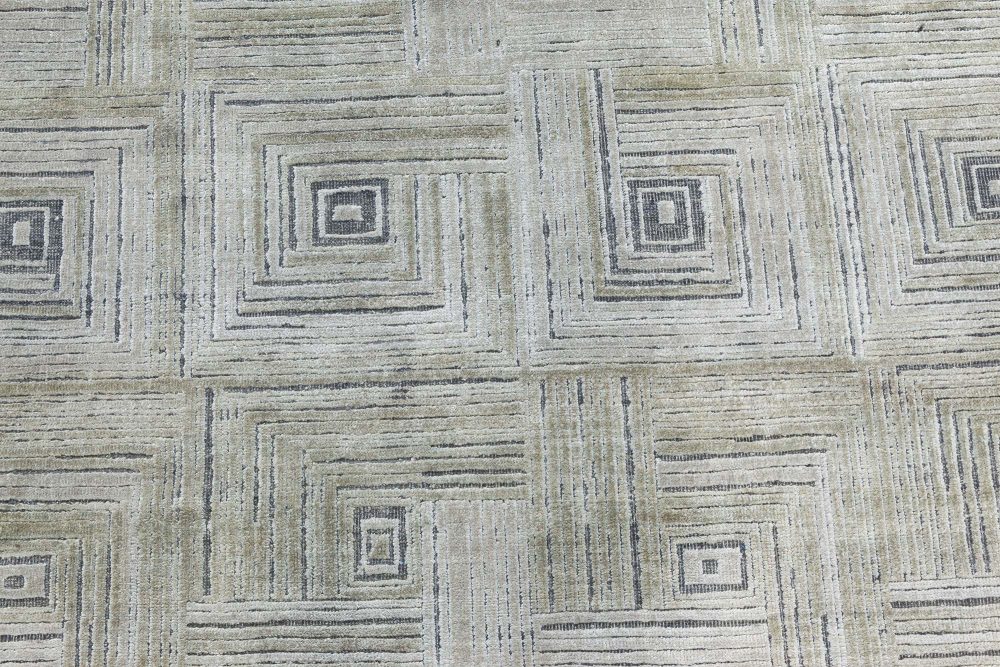 Doris Leslie Blau Collection Geometric “Maze” Hand Knotted Silk Rug N11663