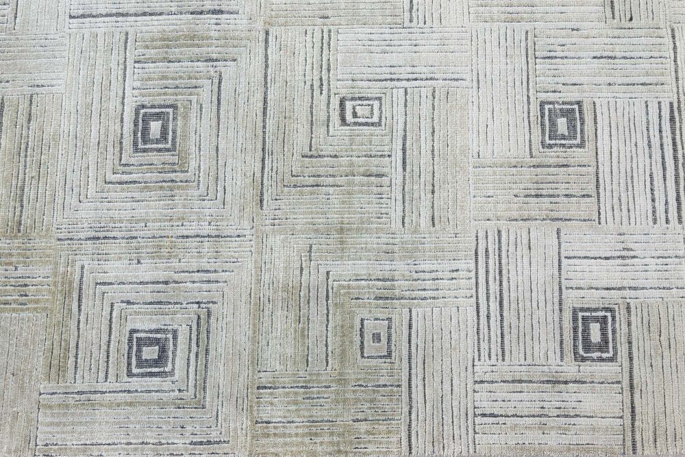 Doris Leslie Blau Collection Geometric “Maze” Hand Knotted Silk Rug N11663