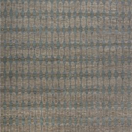 Contemporary Art Nouveau Geometric Classic Taupe Hand-Knotted Wool Rug “Aegean Green” Designed By Bunny Williams N11712