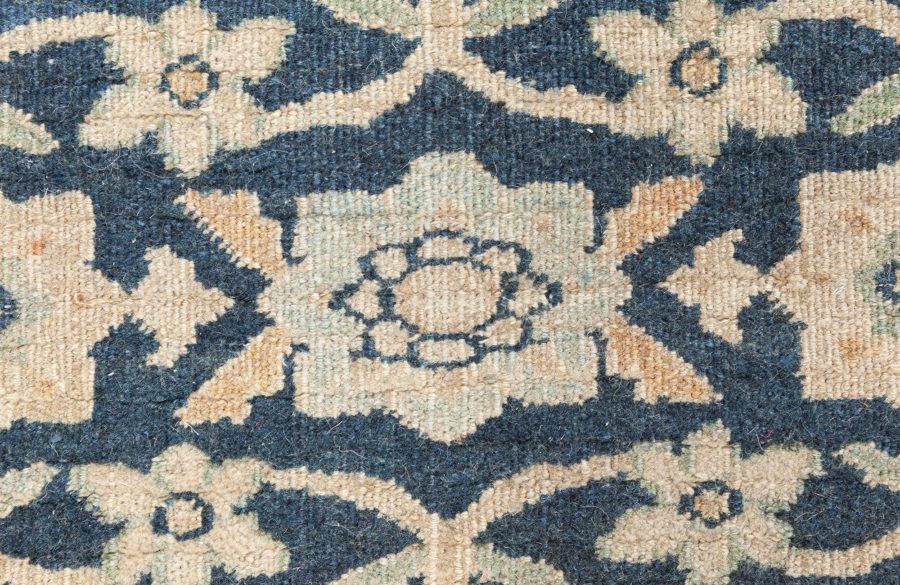 Antique Persian Meshad Botanic, Beige, Brown and Black Handwoven Wool Rug BB6501